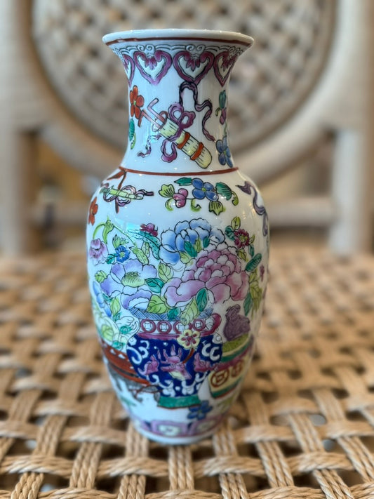 Small Asian Porcelain Multicolored Vase