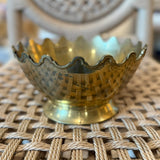 Vintage Brass Scalloped Bowl