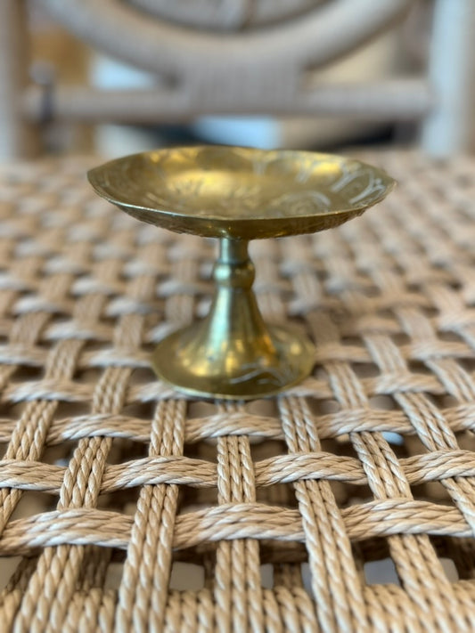 Vintage Brass Soap Dish with Lion Engraving