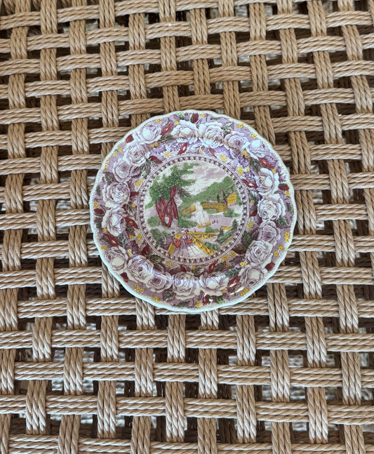 Vintage Purple Transferware Small Dish