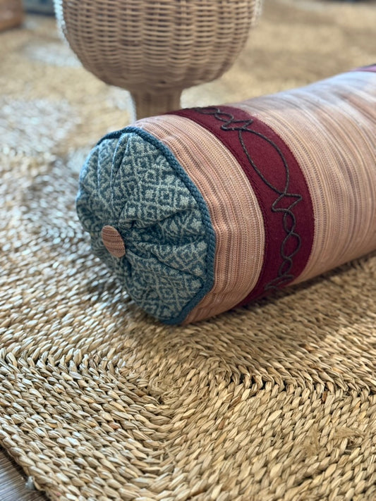 George Spencer Designs Arlo Bolster Pillow with Samuel & Sons Trim