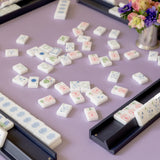 Embroidered Mahjong Mat in Lavender