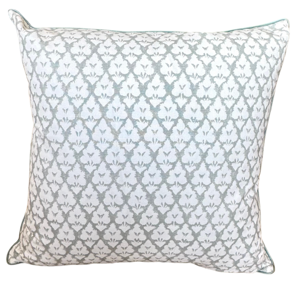 Thibaut Arboreta Pillow with Cream Back in Spa Blue