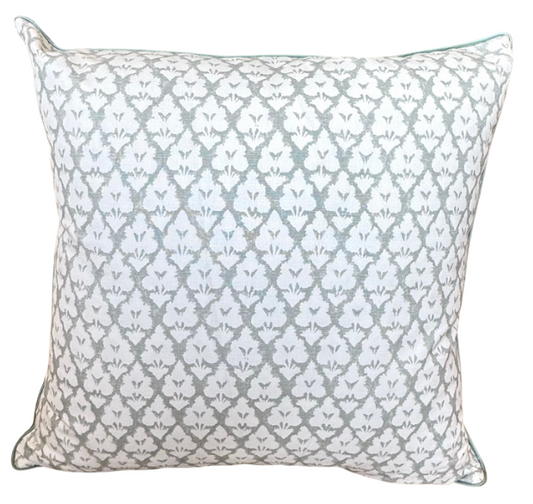 Thibaut Arboreta Pillow with Cream Back in Spa Blue