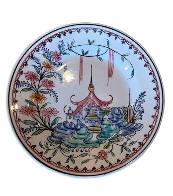 Pink and Blue Chinoiserie Plate