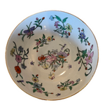 Floral Bowl with Brass Trim