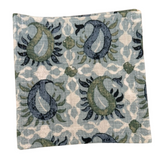 Blue and Green Paisley Cocktail Napkins, set of 4
