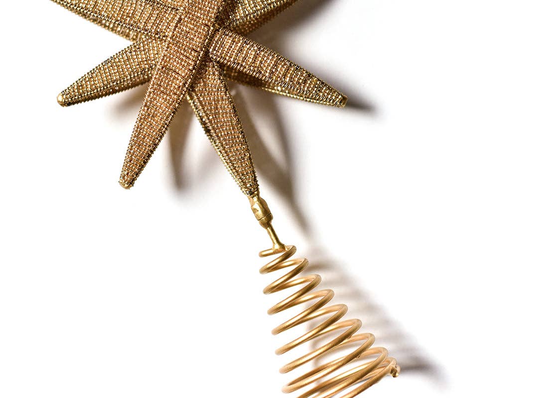 Gold Beaded Star Small Tree Topper