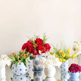 Iris Blue Large Round Vase with Decorative Knobs