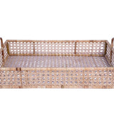 Large Rectangular Woven Cane Serving Tray