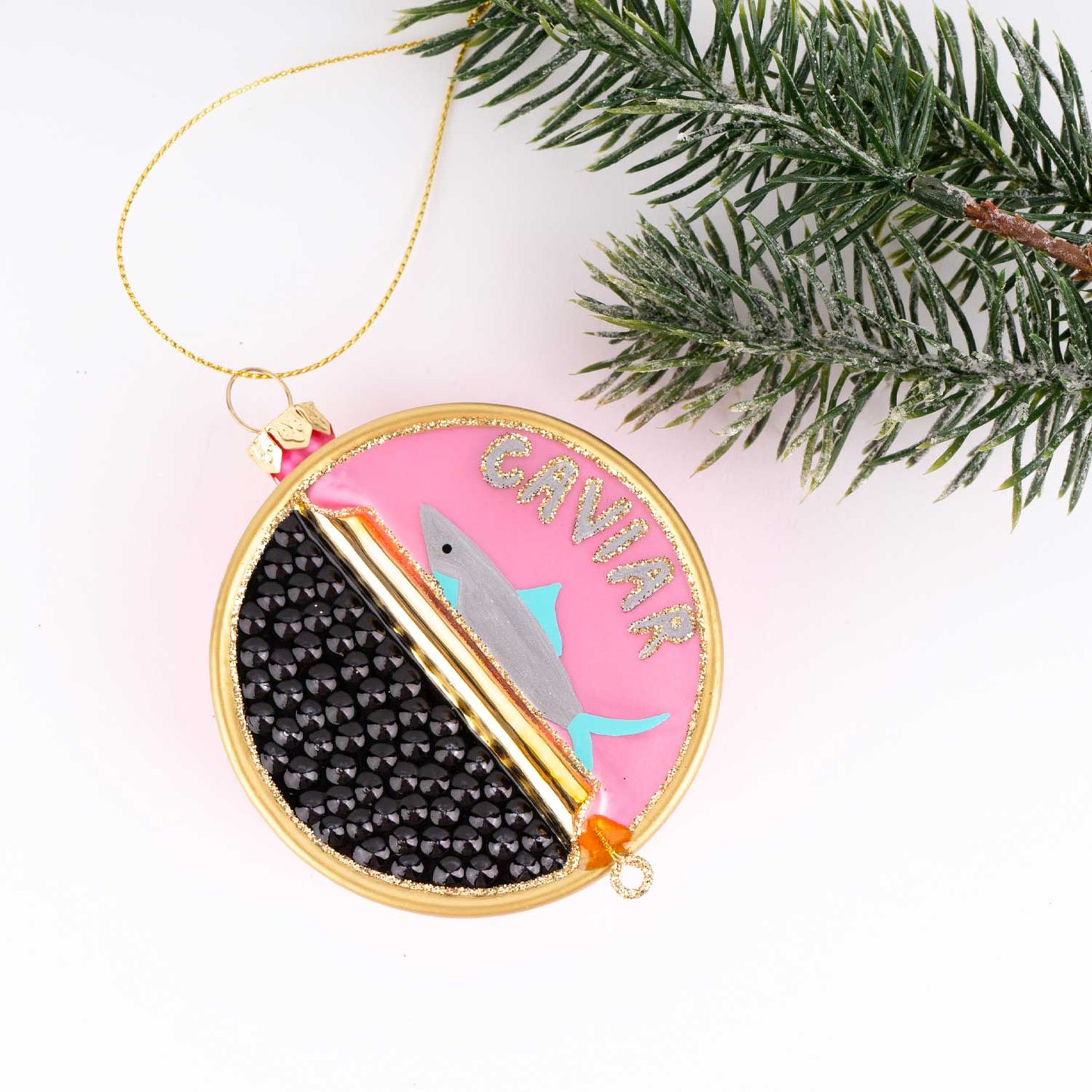 Caviar Boxed Glass Ornament