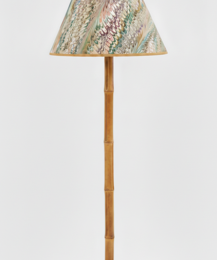 16" Marbled Empire Lampshade in Flatiron Feather