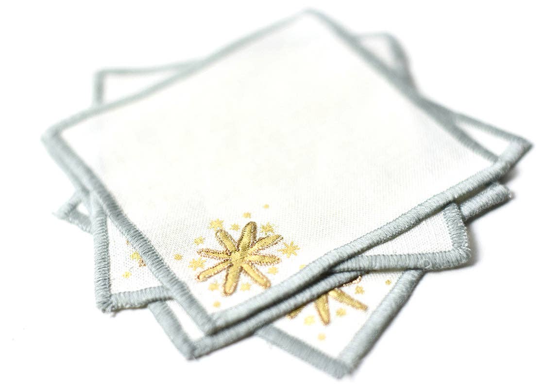 Gold Stars Cocktail Napkin Set of 4