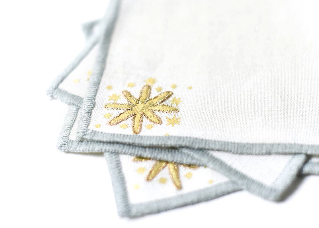 Gold Stars Cocktail Napkin Set of 4