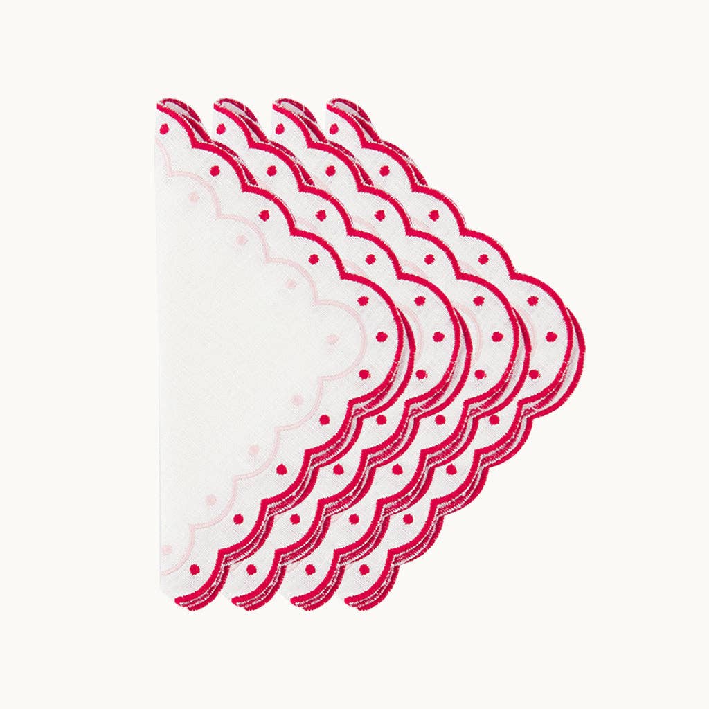 Carmen linen red napkins (set of 4)