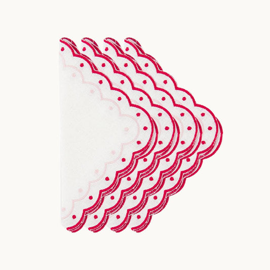 Carmen linen red napkins (set of 4)