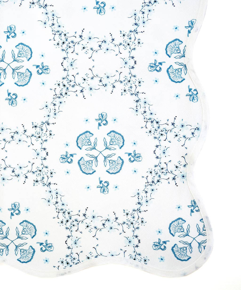 Scalloped Square Table Topper | Floral Trellis