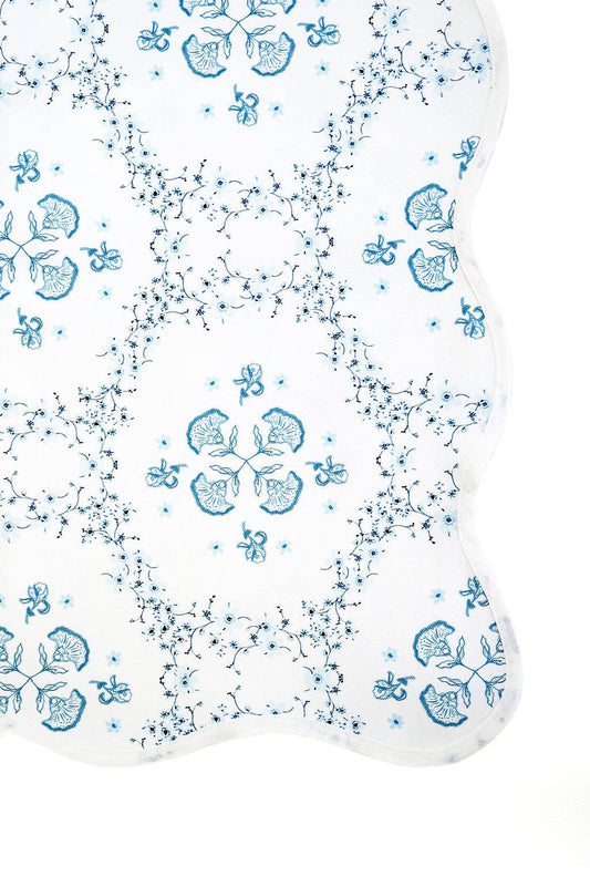 Scalloped Square Table Topper | Floral Trellis