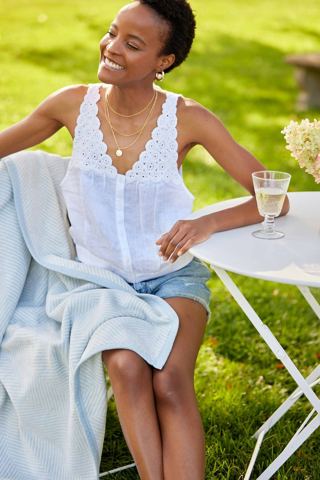 Harborview Herringbone Sky Blanket: Original