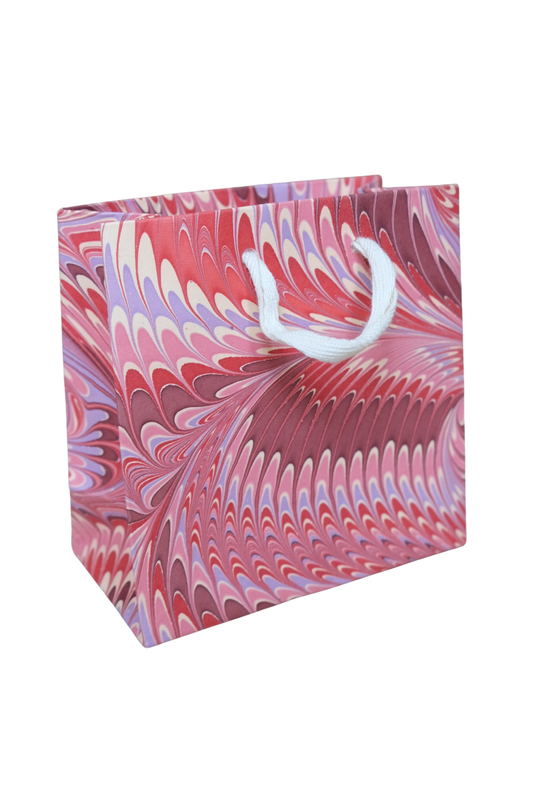 Florentine Pink Hand Marbled Gift Bag (Small)