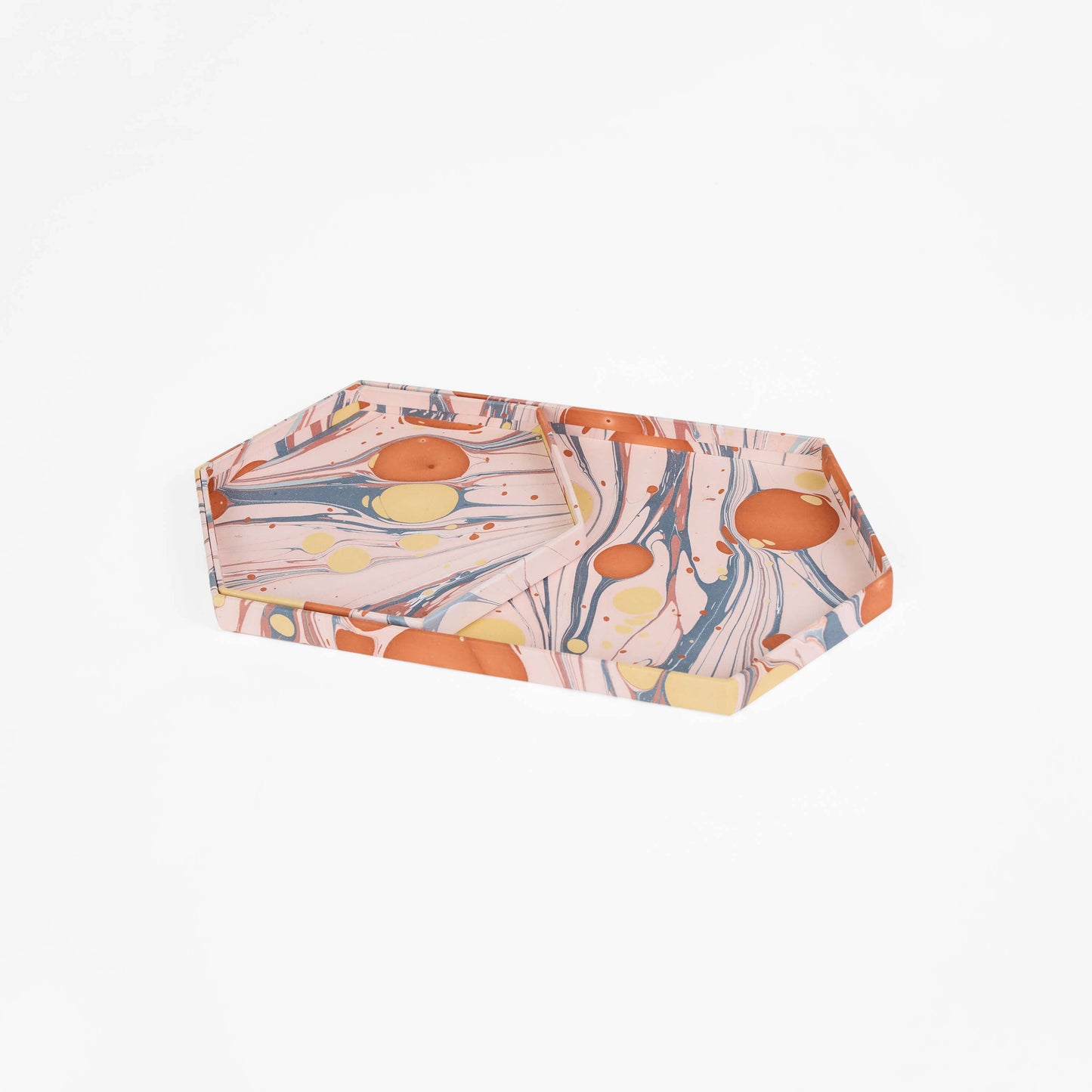 Marbled Hexagon Tray Set - Twilight Bubble