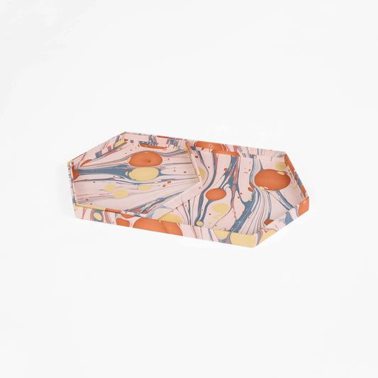 Marbled Hexagon Tray Set - Twilight Bubble