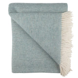 Southampton Home Shetland Lambswool Herringbone Throw: Robin's Egg